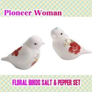 Vintage Floral Birds Salt and Pepper Set